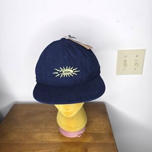 Quiksilver Dark Blue Corduroy Snapback Hat NWT